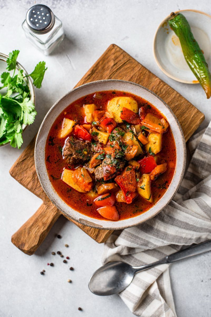 Тушёное мясо с овощами