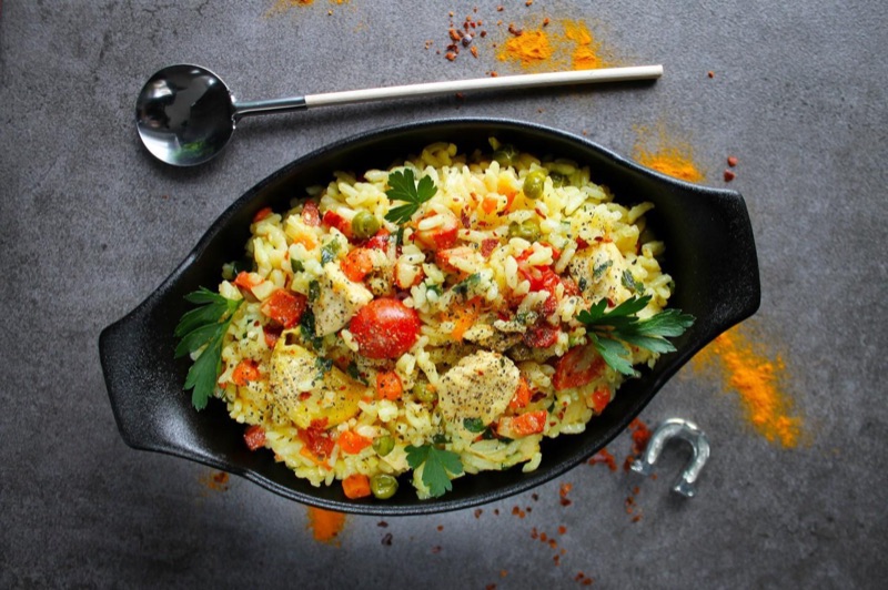 Гречка с курицей и овощами